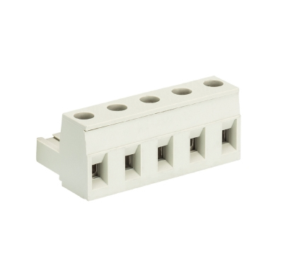 Розетка Wiecon 8313 B / 5 OB - Розеточный разъем, угловой, на кабель, шаг 7,5 мм, 5 полюсов, номинальное сечение: 2,5 мм кв., винтовая фиксация провода, 690V, 12А, с маркировкой, цвет: серый, серия 8313 B