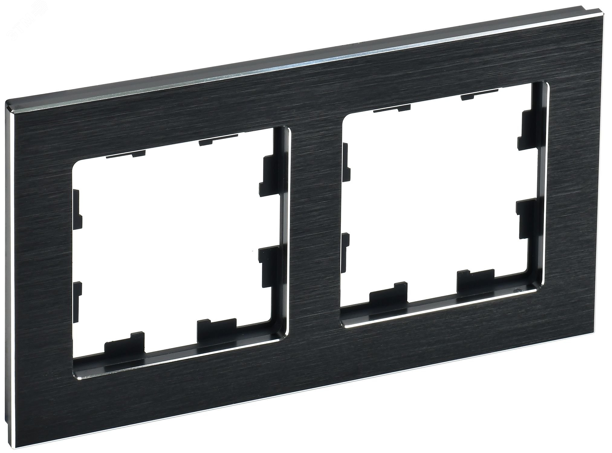Рамка 2-м BRITE РУ-2-1-БрЧ металл черн. BR-M22-M-K02