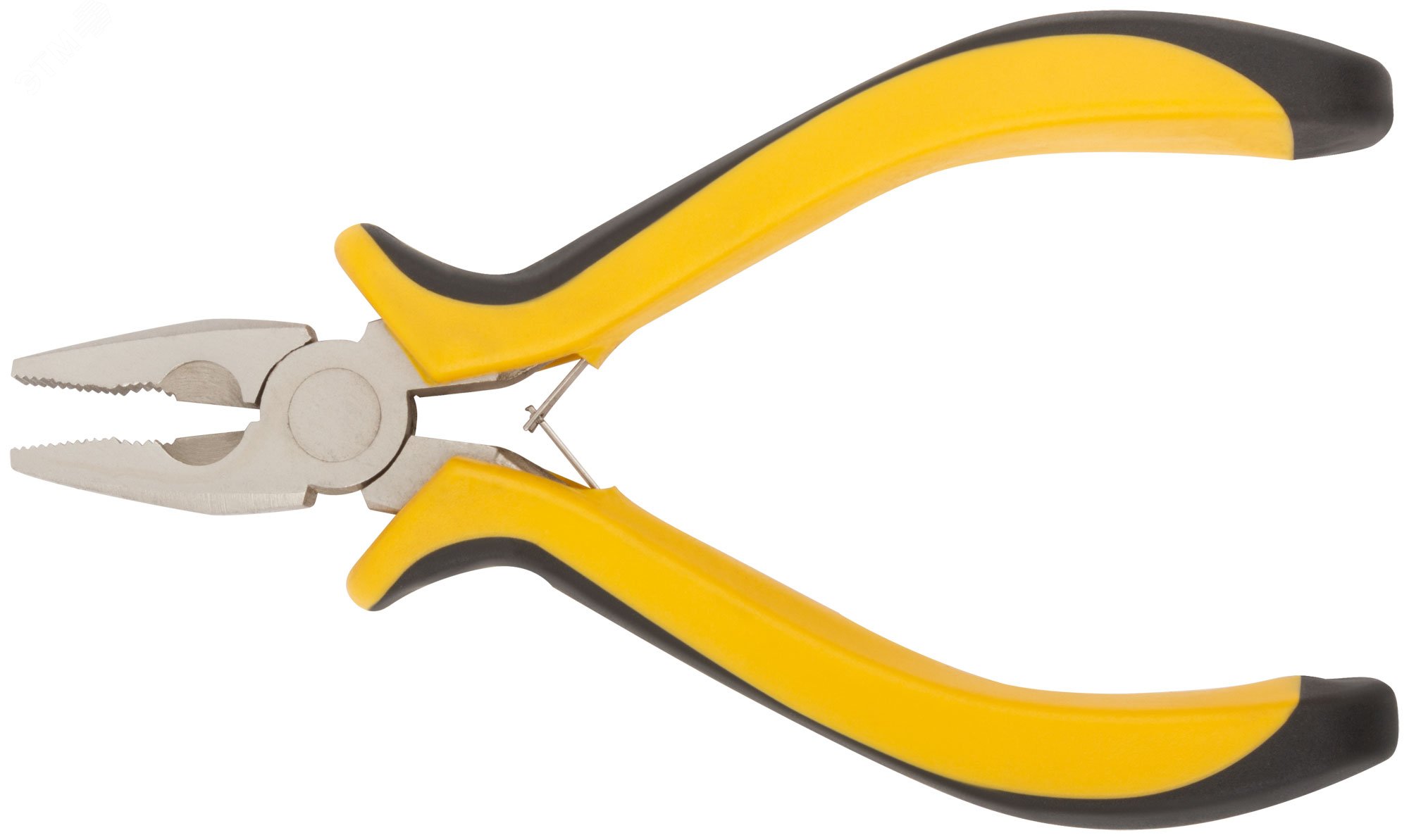 Плоскогубцы комбинированные ""мини"" Профи, никелированное покрытие, черн.-желт.мягк. ручки 125 мм 51632
