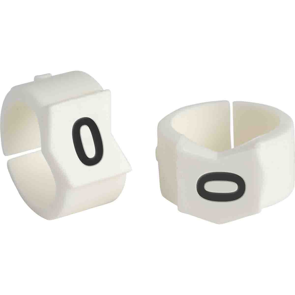 brd133600 - SCN-45-0 клипсы белые, 50шт/упак, для провода 11,2-15,0мм диаметра, легенда 0