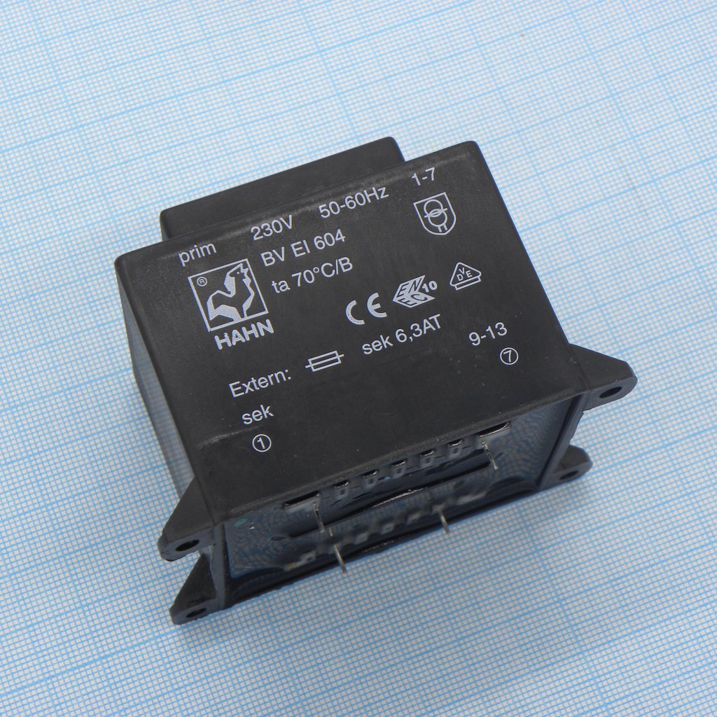 BV EI 604 1089 - Трансформатор питания 35ВА  230В 2x12В  2x1458мА 70/B (31)