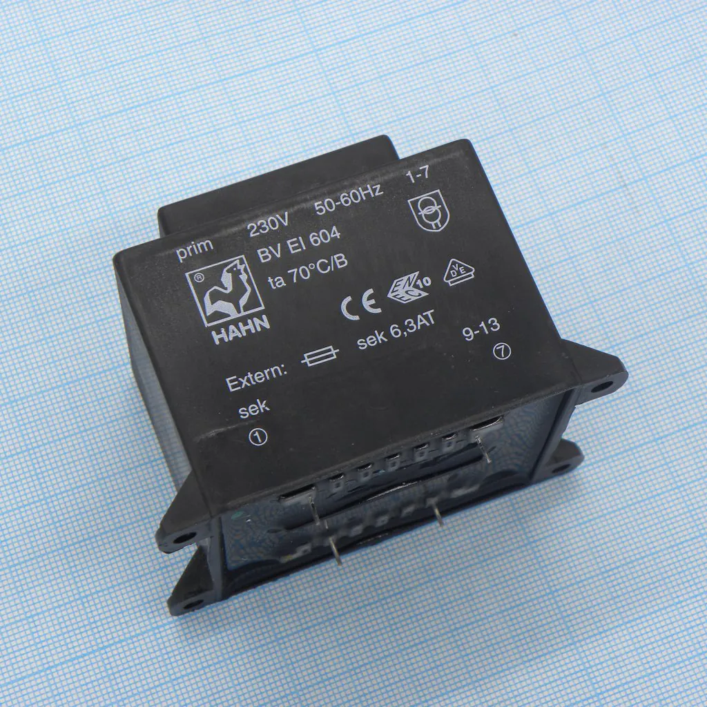 BV EI 604 1089 - Трансформатор питания 35ВА  230В 2x12В  2x1458мА 70/B (31)