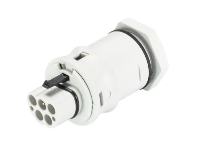 Разъем RST20i5  96.052.6053.0 - Вилочный разъем в панель, М20, IP68(69k), 5 полюсов, винтовая фиксация провода, номинальные характеристики: 250/400V, 20A, цвет: белый, серия RST Classic