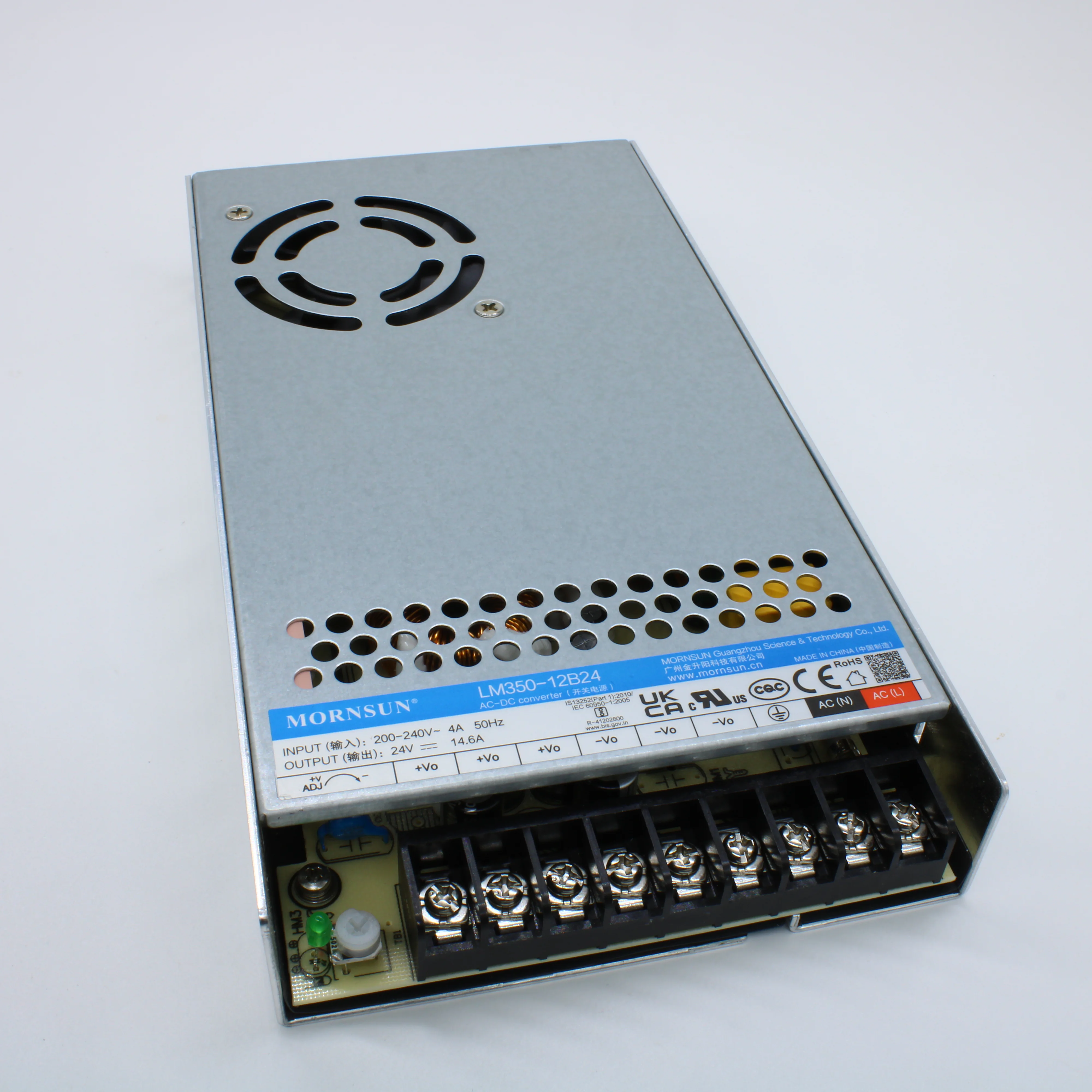 LM350-12B24 - Преобразователь AC-DC, 350Вт, вход 176...264В AC 47...53 Гц, выход 24В/146А, КПД 87%  в корпусе на шасси, -30...+70°C