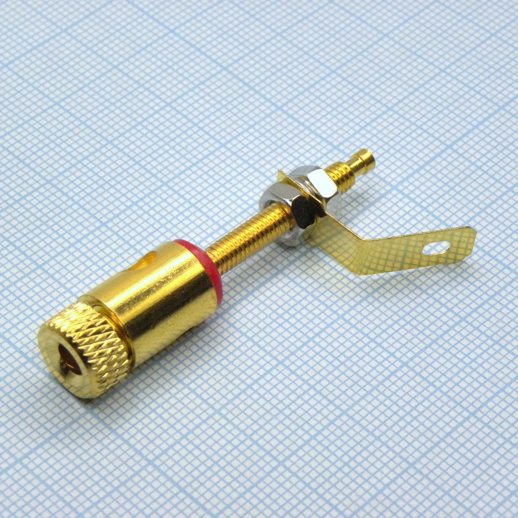 Клемма D  9.5 M4 gold - гнездо банан