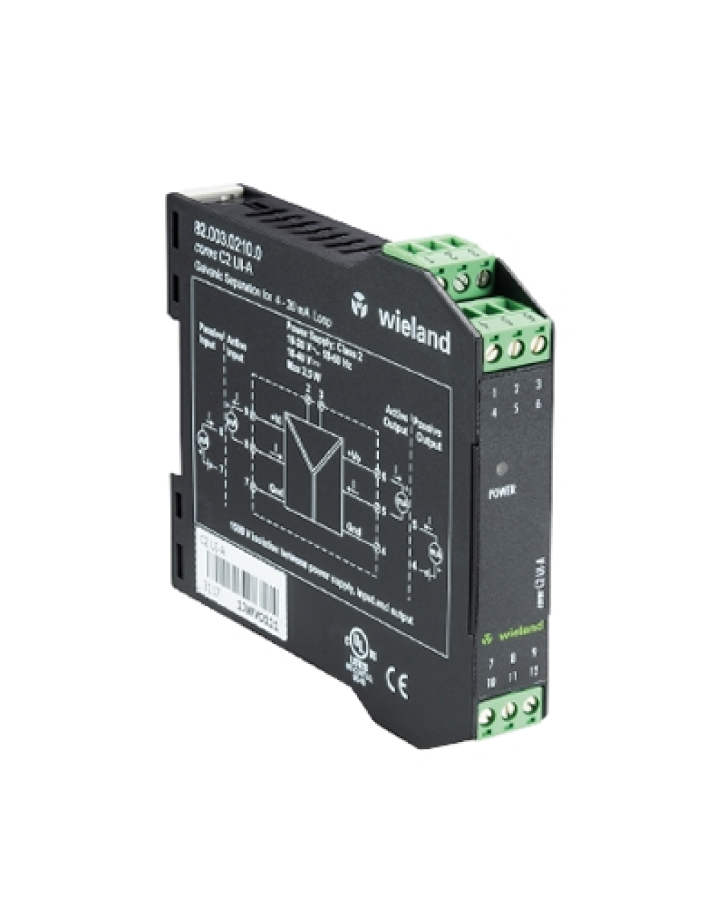 Модуль cores C2 UI-A - Разделительный усилитель с гальванической развязкой трех цепей, входной диапазон (регулируемый): 0 ... 20 mA DC активный или пассивный; выходной диапазон (регулируемый): 0 ... 20 mA DC активный или пассивный; цифровой преобразовател