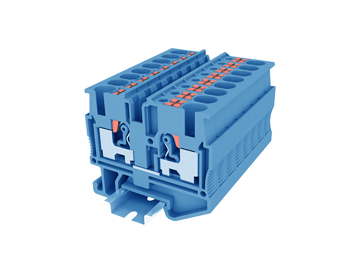 Проходная клемма TPM2.5-2-BU - Проходная клемма, тип фиксации провода: push-in, номинальное сечение: 2,5 мм кв., 24A, 500V, ширина: 5,2 мм, цвет: синий, тип монтажа: DIN 15
