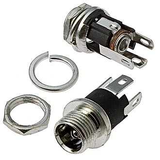 TC-025  2.4MM - Разъем питания штырьковый TC-025 2.4 мм, монтаж на панель