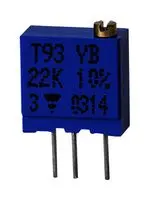 T93YA253KT20 - Потенциометр многооборотный керметный 25кОм 0.28Вт ±10% 2.2мм (9.7 X 5 X 11.1мм) Pin