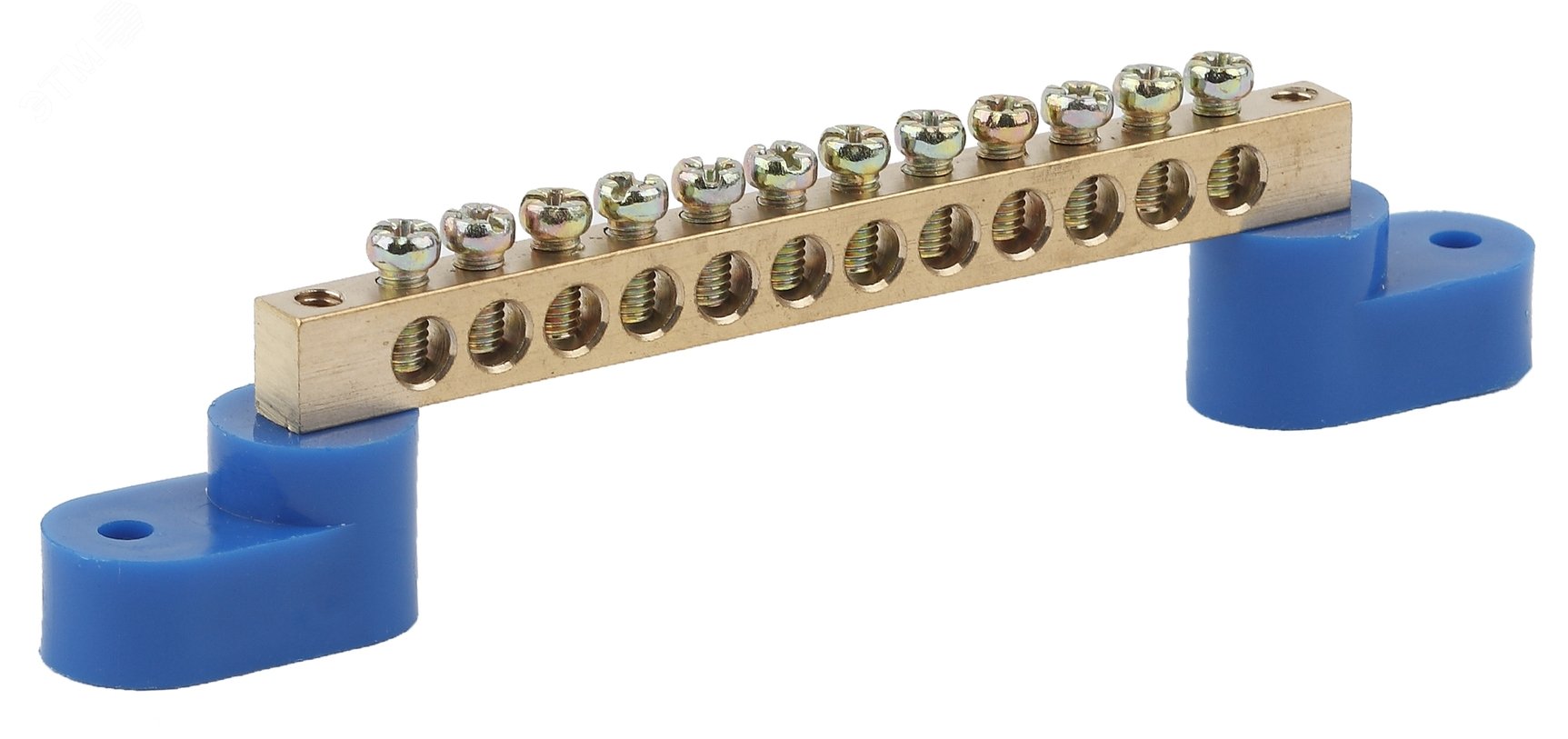 Шина NO-222-68 N ноль на двух угловых изоляторах ШНИ-8х12-10-У2-Синий Б0033447