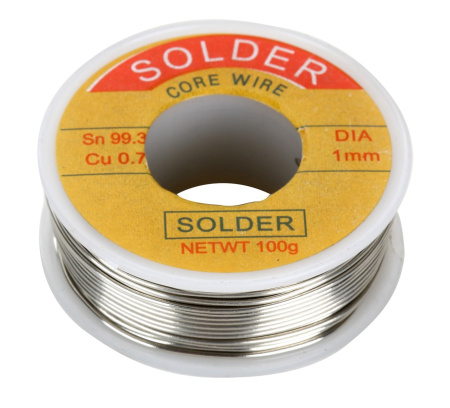 ZD-162 100g - Припой трубчатый с канифолью 2% ПОС61 1.0мм 100гр. катушка