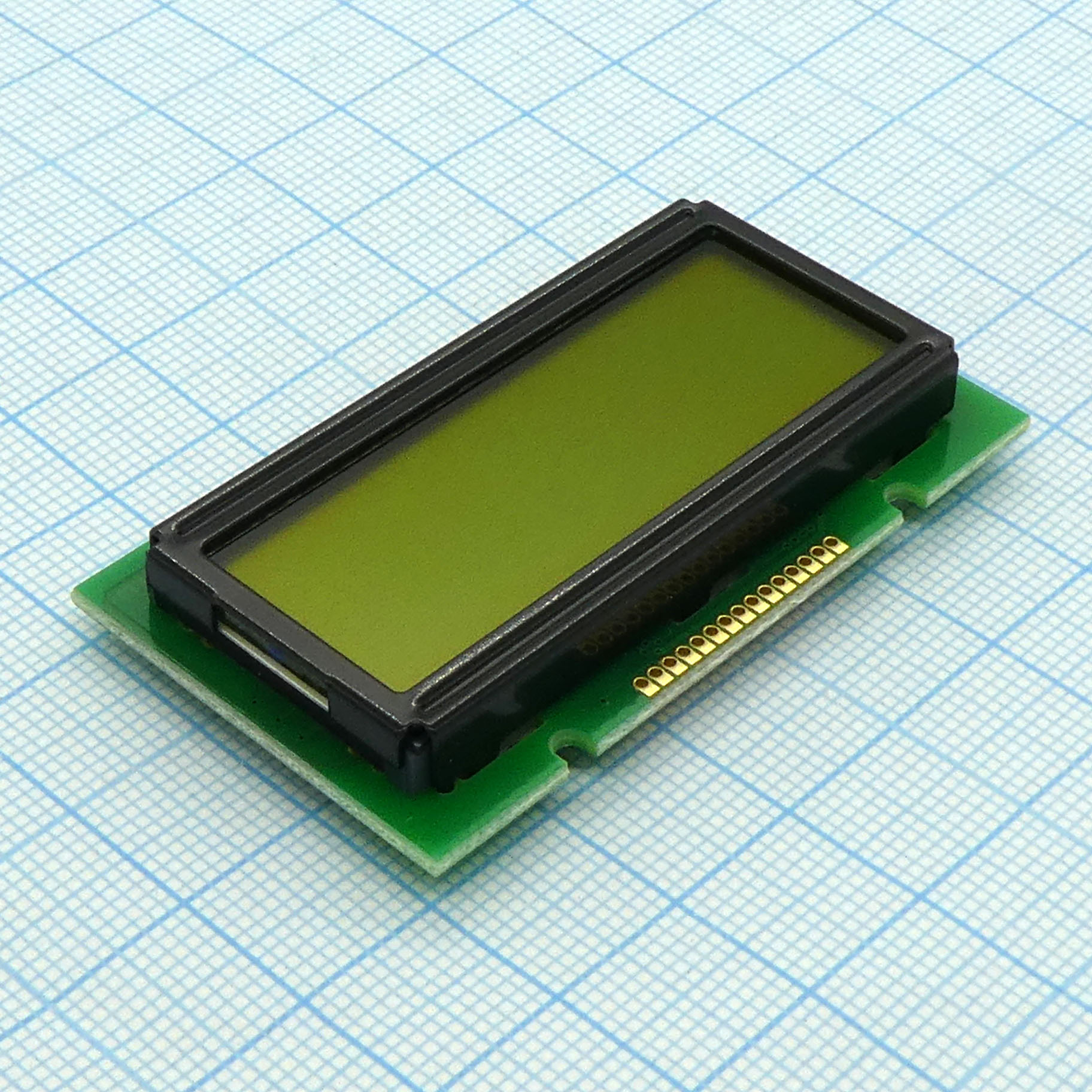 WH1202A-YYK-CT# - ЖКИ знакосинтезирующий 12 x 2, STN Желто-зеленый Позитивный/прозрачно-отражающий светодиодная подсветка желто-зеленая размер 55.7x32 мм, видимая область 46x14.5 мм, питание 5В, -20...70°C, контактные площадки снизу 15 выводов