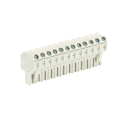 Розетка Wiecon 8213 B / 12 S OB - Розеточный разъем, угол 45 градусов, на кабель, шаг 5,08 мм, 12 полюсов, номинальное сечение: 2,5 мм кв., винтовая фиксация провода, 400V, 12А, без маркировки, цвет: серый, серия 8213 B S