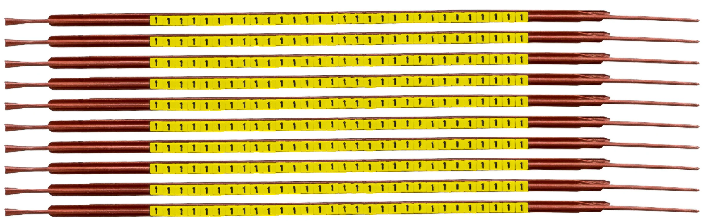 brd332951 - SCNG-03-1 клипсы жёлтые, 300шт/упак, для провода 1-1.3мм диаметра, легенда 1