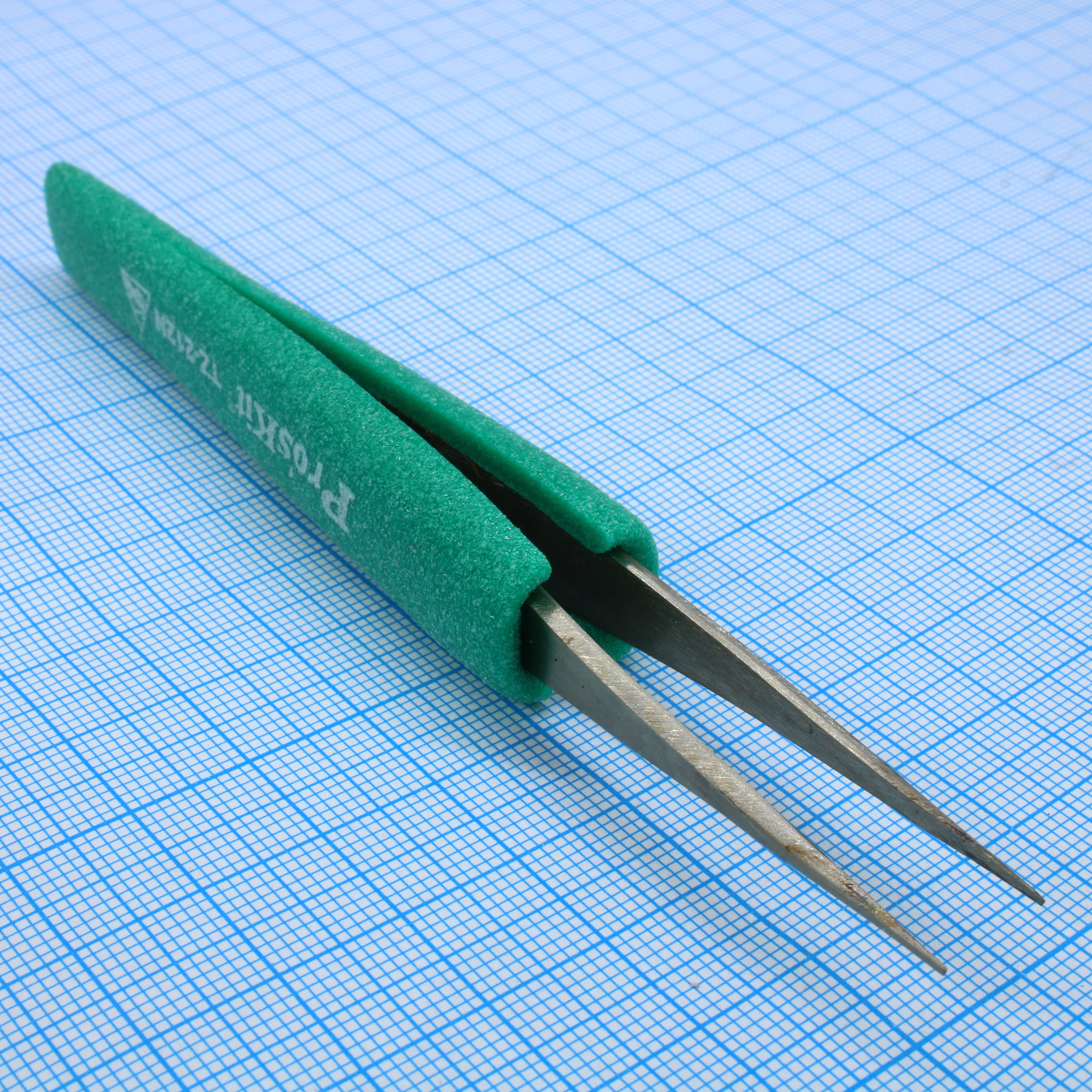 TZ-212N - Пинцет прямой остроконечный узкий антистатический и немагнитный 129мм