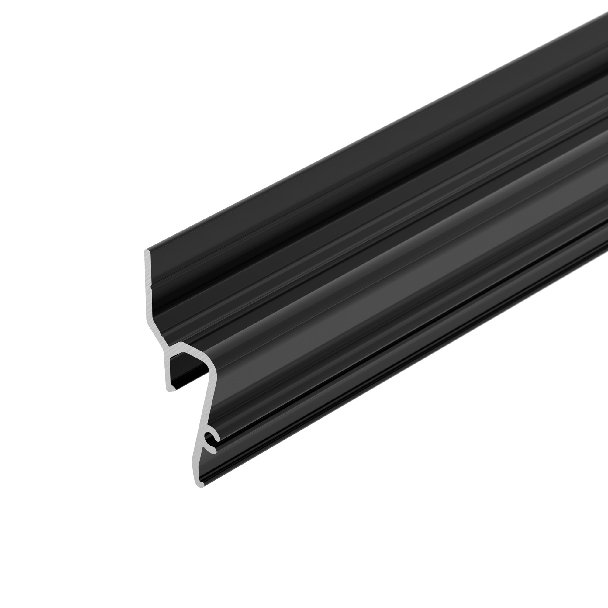 Профиль STRETCH-SHADOW-TECH-2000 BLACK (A2-DELTA) 039509 - Алюминиевый профиль для монтажа натяжного потолка с теневым зазором 8мм. Цвет - чёрный RAL9005 (порошковая окраска). Гарпунная система монтажа. Габаритные размеры (LхWхH): 2000x14x37мм. Цена за 1 