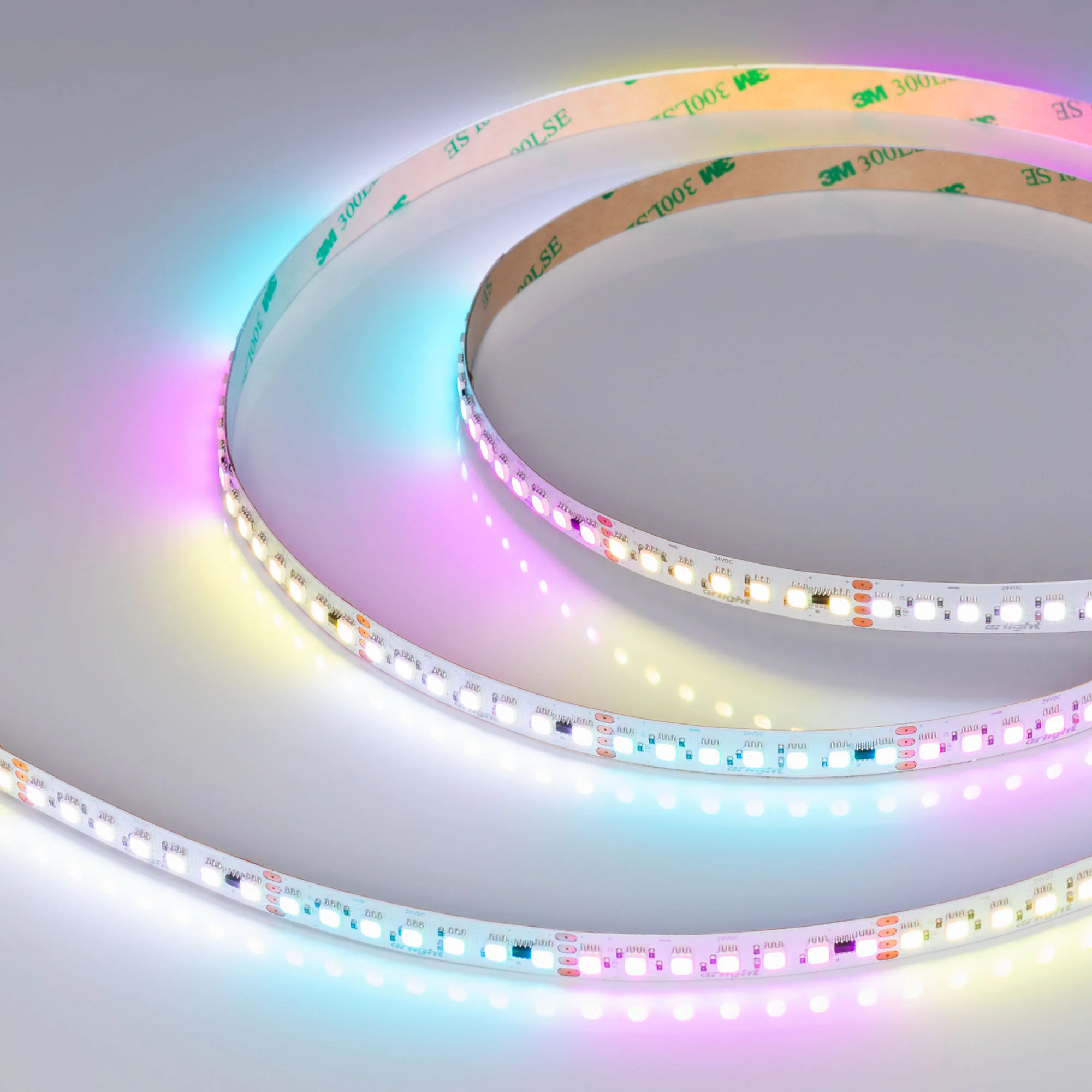 Лента SPI-F140-10mm 24V RGB-PX7-BPT (22 W/m, IP20, 3535, 5m) 043132 - Управляемая светодиодная лента SPI-F140, открытая IP20, с микросхемой WS2818B, присутствует функция обхода битого пикслея - BPT. Светодиоды SMD 3535, 140 шт/м (700шт на 5м), (1 pixel = 