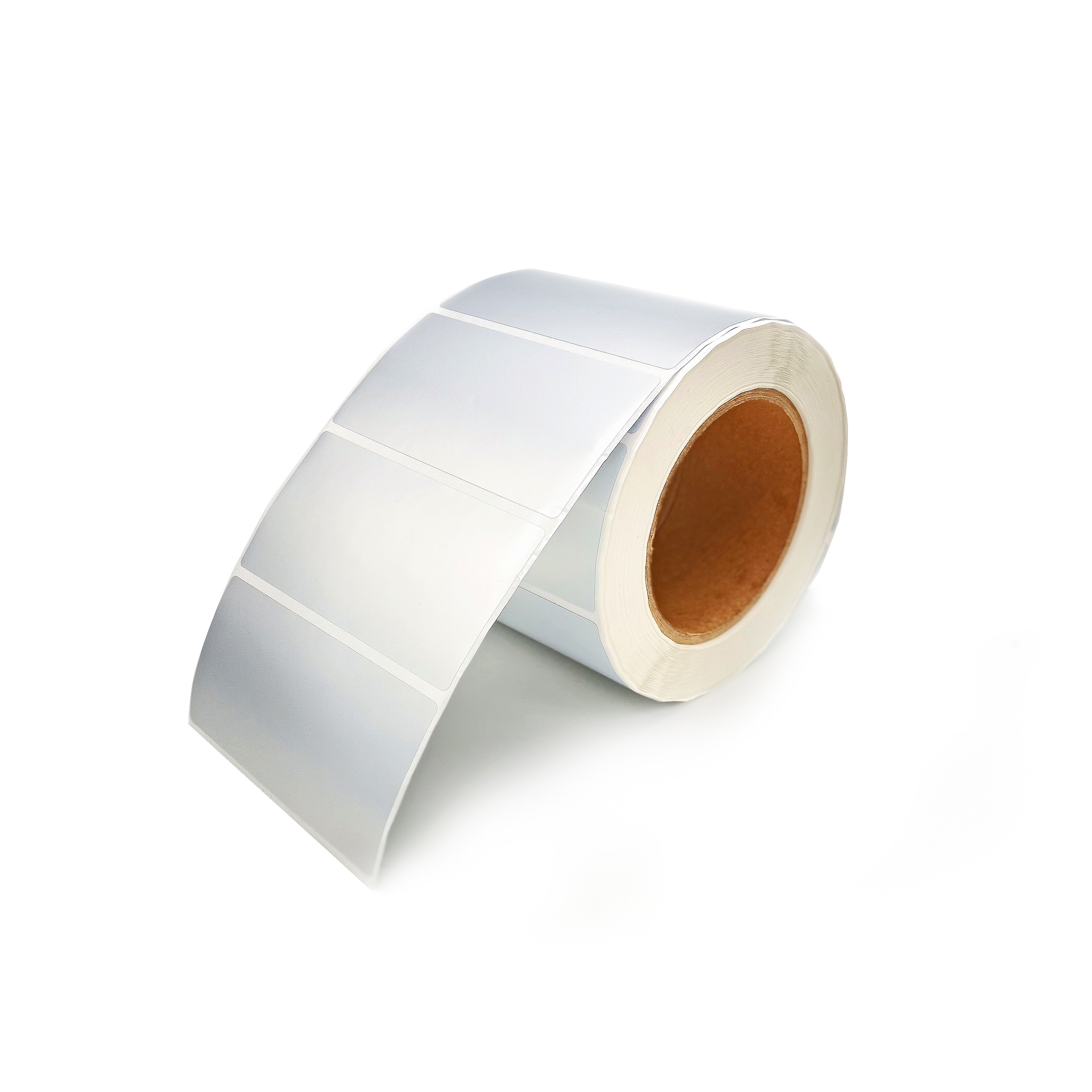 umpTPL76003 - THT-76-100x50 этикетки ЮМП, материал - полиэстер с усиленным адгезивом, покрытие - полуматовое, размер – 100х50 мм, цвет - серебристый, 1000 шт. в рулоне (аналог THT-55-435)