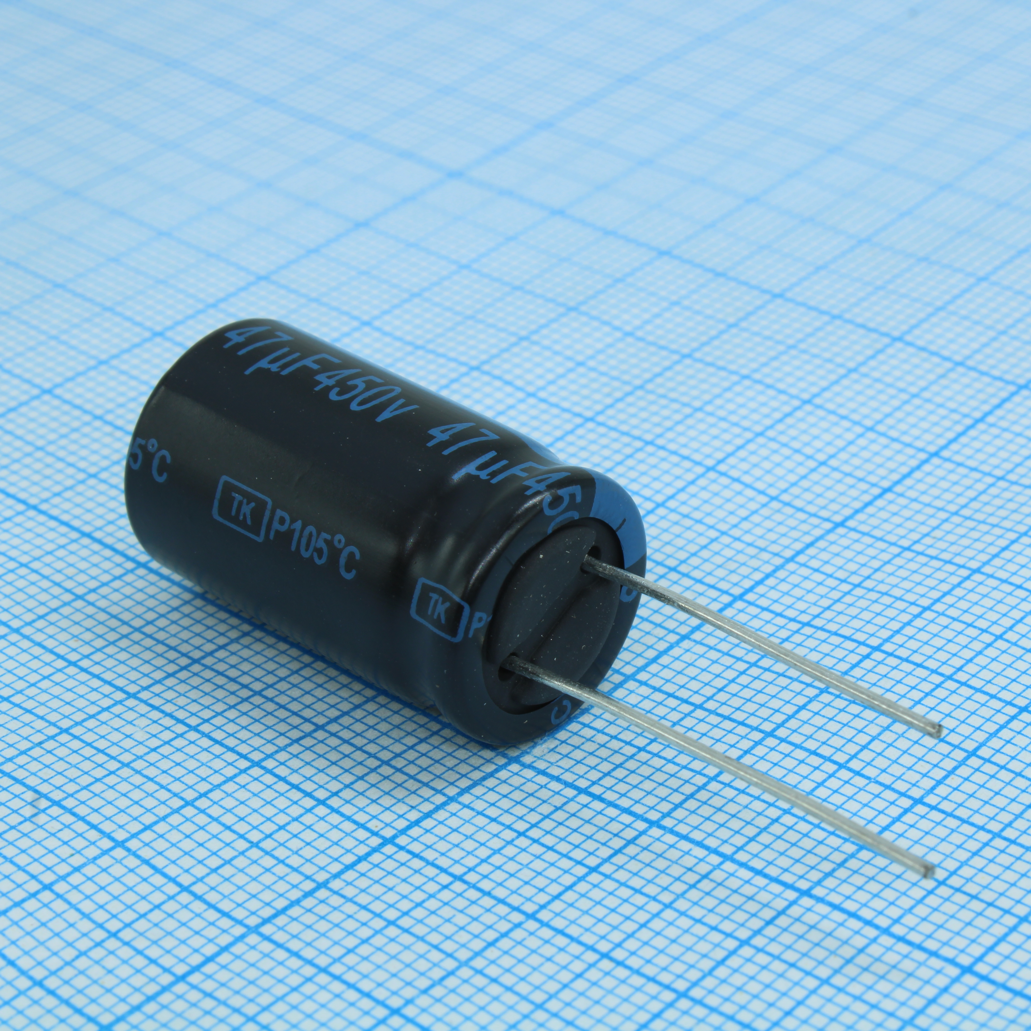 JTK476M450S1GMM25L - Конденсатор алюминиевый электролитический 47мкФ 450В  ±20% (16 х 25мм) радиальные выводы 7.5мм 270мА 2000час 105°С россыпь