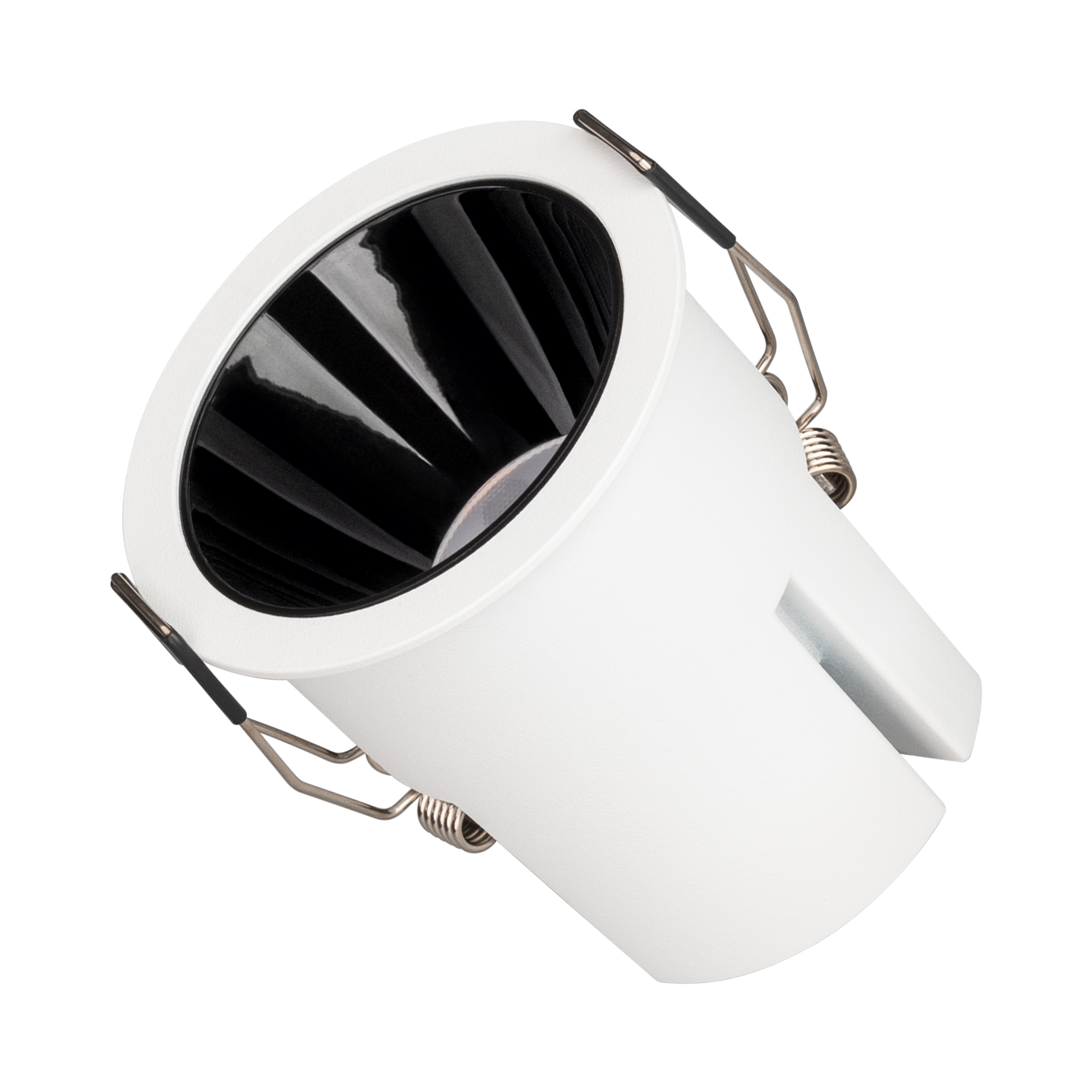 Светильник MS-ATLAS-BUILT-R72-20W Warm3000 (BK-BK, 30 deg, 230V) 035466 - Встраиваемый светильник даунлайт. Мощность 20 Вт, св. поток 1640 лм, 82 лм/Вт, теплый 3000 K, CRI>90, UGR<16, угол 30°, напряжение питания 230 В. Черный круглый корпус из алюминия, 