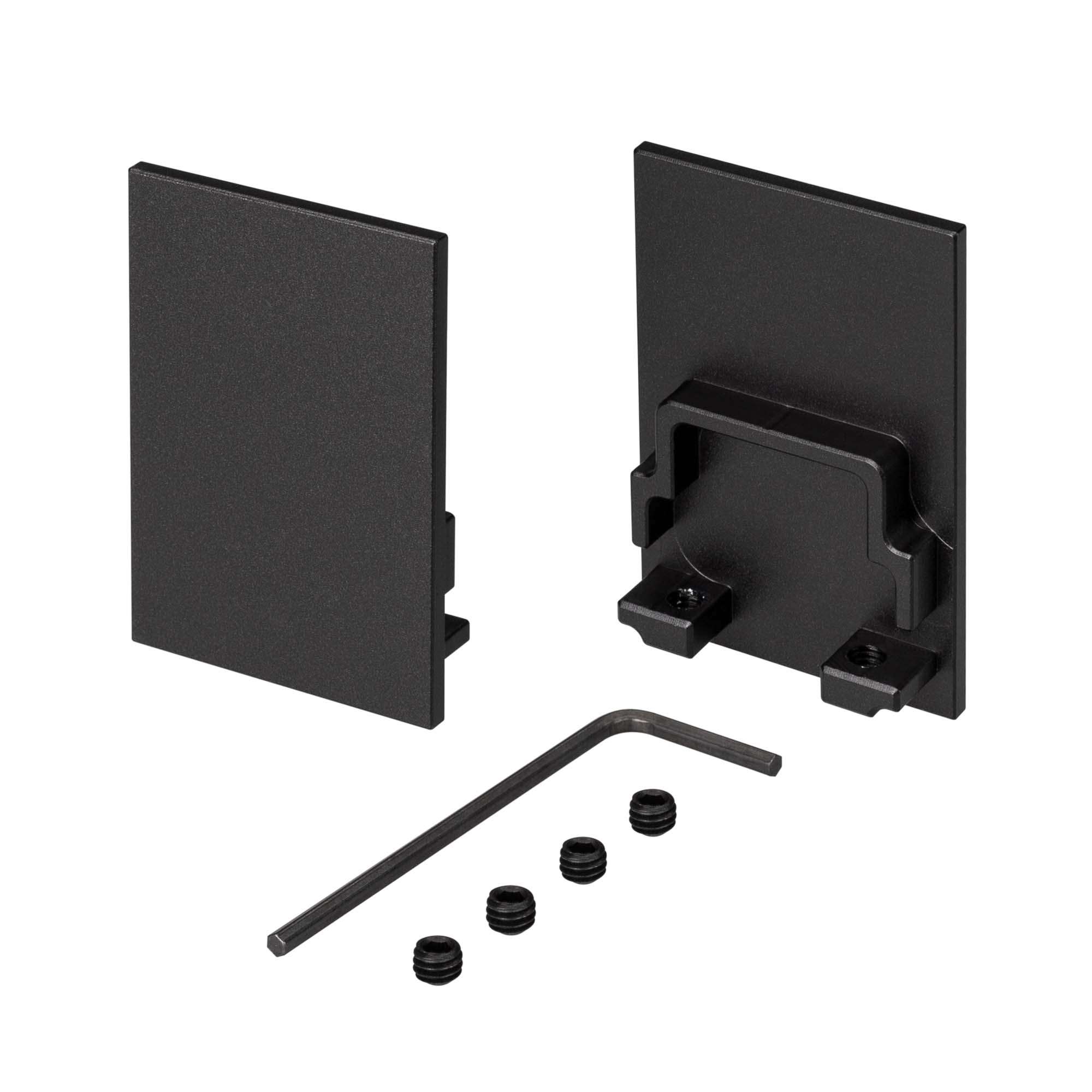 Заглушка SL-COMFORT-3551 BLACK глухая 031794 - Пара заглушек (без отверстия) для профиля SL-COMFORT-3551 BLACK. В комплекте 2 заглушки, 4 винта, шестигранный ключ. Цена за комплект.