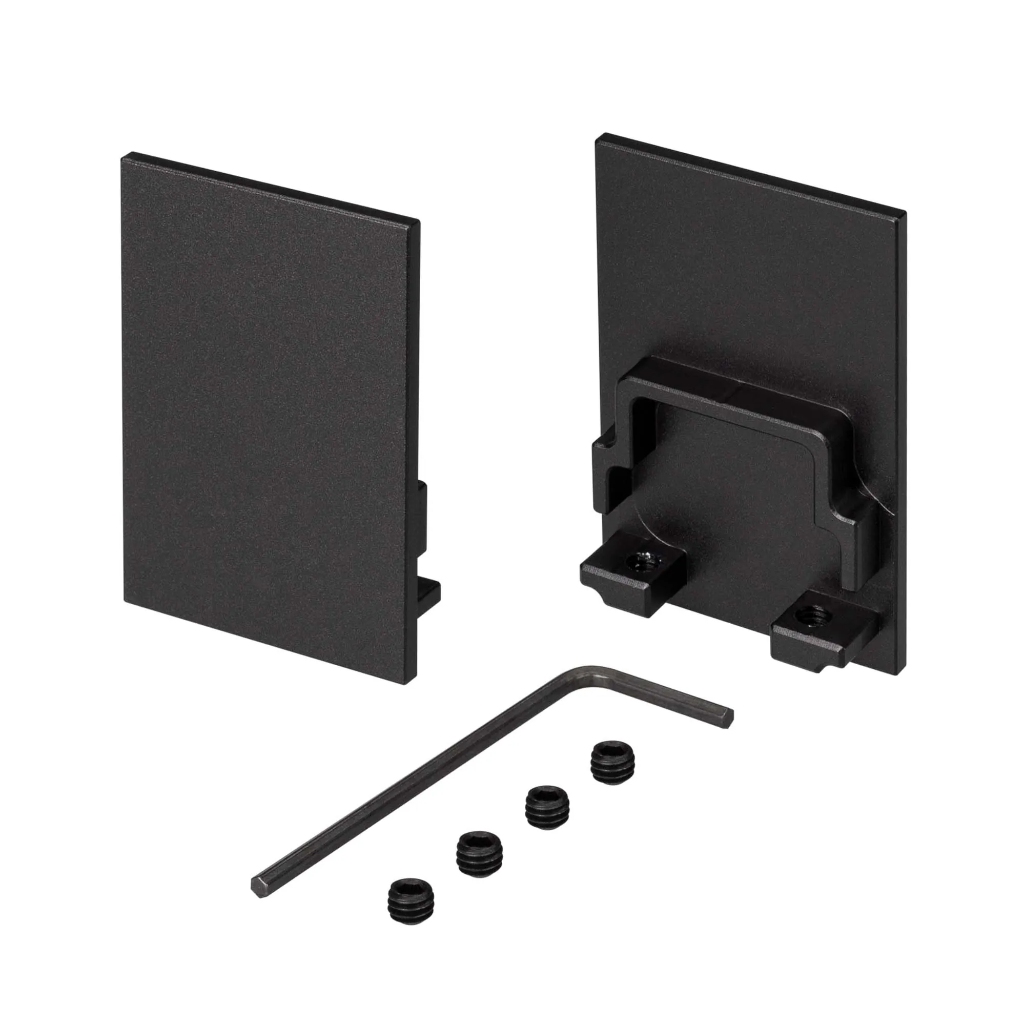 Заглушка SL-COMFORT-3551 BLACK глухая 031794 - Пара заглушек (без отверстия) для профиля SL-COMFORT-3551 BLACK. В комплекте 2 заглушки, 4 винта, шестигранный ключ. Цена за комплект.