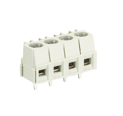 Клемма Wiecon 8292 / 4 - Клемма на печатную плату, подвод кабеля сбоку, 4 полюса, шаг: 5,08 мм, винтовая фиксация провода, с маркировкой, 300V, 10A, цвет: серый, серия 8192