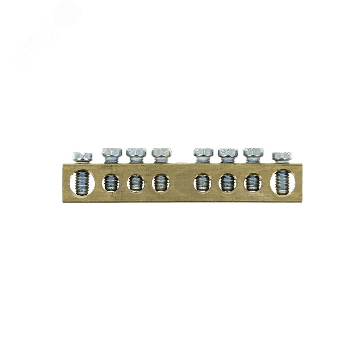 Шина PEN "ноль-земля" (8х12мм) 8 отверстий латунь крепеж по краям PROxima sn0-125-8-k