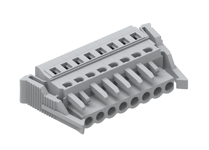 Розеточный разъем на кабель 450116/050 - Розеточный разъем, прямой, на кабель, шаг: 5.0 мм, 16 полюсов, фиксация провода пружинная, исполнение: с пластиковыми защелками, 320V, 12A, цвет: серый Розеточный разъем на кабель 450116/050 - Розеточный разъем, прямой, на кабель, шаг: 5.0 мм, 16 полюсов, фиксация провода пружинная, исполнение: с пластиковыми защелками, 320V, 12A, цвет: серый