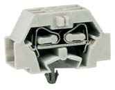 Клемма MINI UJ2-2.5/2X2Q - Мини клемма, 4 точки подключения в клемме, боковой подвод кабеля, тип фиксации провода: пружинный, номинальное сечение: 2,5 мм кв., 24A, 500V, цвет: серый