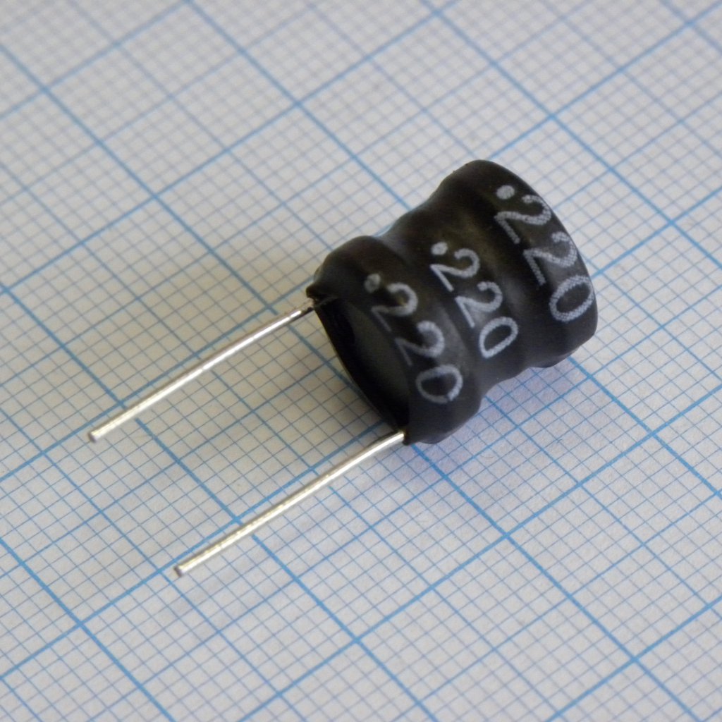 RLB1314-220KL - Индуктивность проволочная, радиальная, на ферритовом сердечнике 22uH 10% 1KHz 110Q-Factor Ferrite 2.2A 26mOhm DCR RDL Bag