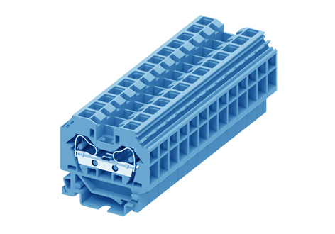Проходная клемма 210902 - Проходная клемма, боковой подвод кабеля, TA10, тип фиксации провода: пружинный, номинальное сечение: 10 мм кв., 57A, 800V, ширина: 10 мм, цвет: синий, тип монтажа: DIN 35