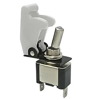 SAC-01 WHITE ASW-07D W-LED - Тумблер ON-OFF (3c) 25А 12В белая LED подсветка, с белым защитным колпачком SAC-01