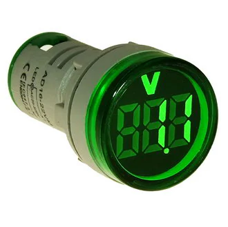 DMS-133 - Цифровой LED вольтметр AC 20-500В, AD16-22VMC, зеленый, установка на панель в отв d=22мм
