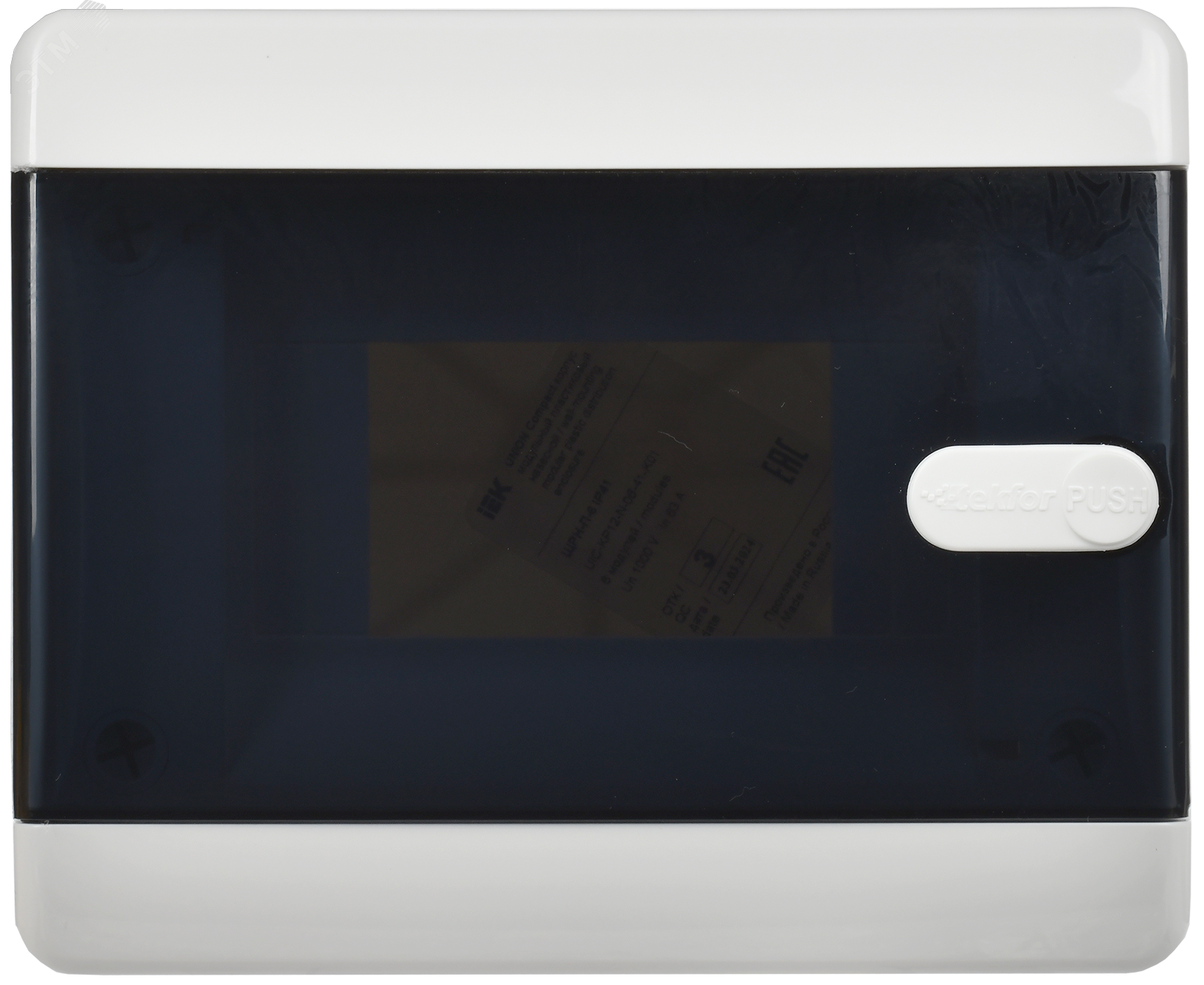 Корпус пластиковый навесной на 6 модулей ЩРН-П-6 IP41 UNION Compact черная прозрачная дверь UIC-KP12-N-06-41-K01