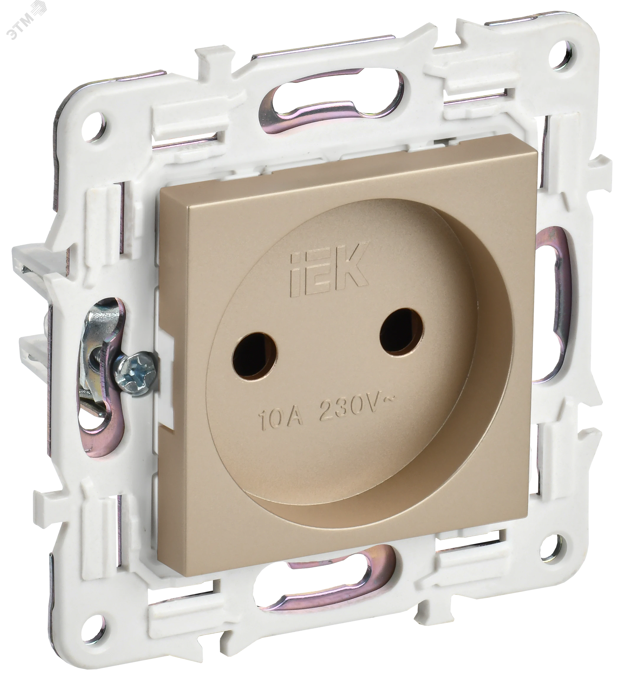 SKANDY Розетка без заземления без защитных шторок 10А SK-R02Sa песочный IEK SK-R10-10-K98