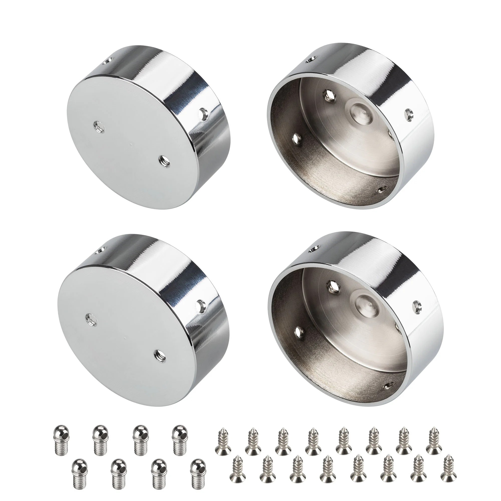 Заглушка WPH-FLEX-D40-360deg глухая 045903 - глухая заглушка для силиконового профиля WPH-FLEX-D40-360deg. Материал - металл. В комплекте 4 заглушки, 16 саморезов, 8 винтов. Цена за комплект.