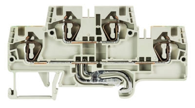 Клемма этажн. заземл. WKFN 4 E/D/SL/35 - Этажная клемма, верхний уровень - серый, нижний уровень - желто/зеленый, тип фиксации провода: пружинный, номинальное сечение: 4 мм кв., 32A, 500V, ширина: 6 мм, цвет: серый, тип монтажа: DIN 35