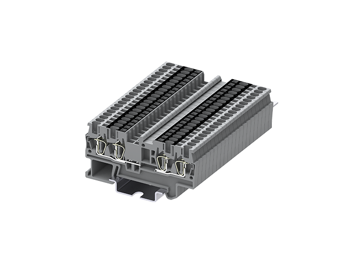 Проходная клемма TC1.5-2X2-GY - Проходная клемма, с разрывом цепи, 2X2 точки подключения, тип фиксации провода: пружинный, номинальное сечение: 1,5 мм кв., 17,5A, 500V, ширина: 4,2 мм, цвет: серый, тип монтажа: DIN 35