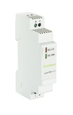 Блок питания WIPOS PB1 5-1.5 - Источник питания, однофазный, 5 V / 1,5 A, 7,5 W; диапазон входных напряжений: 90 – 264 V AC, 120 – 375 V DC; габариты (мм): ширина x высота x глубина: 18 x 91 x 57; вес 0,065 кг; монтаж: на DIN рейку, температура окружающей
