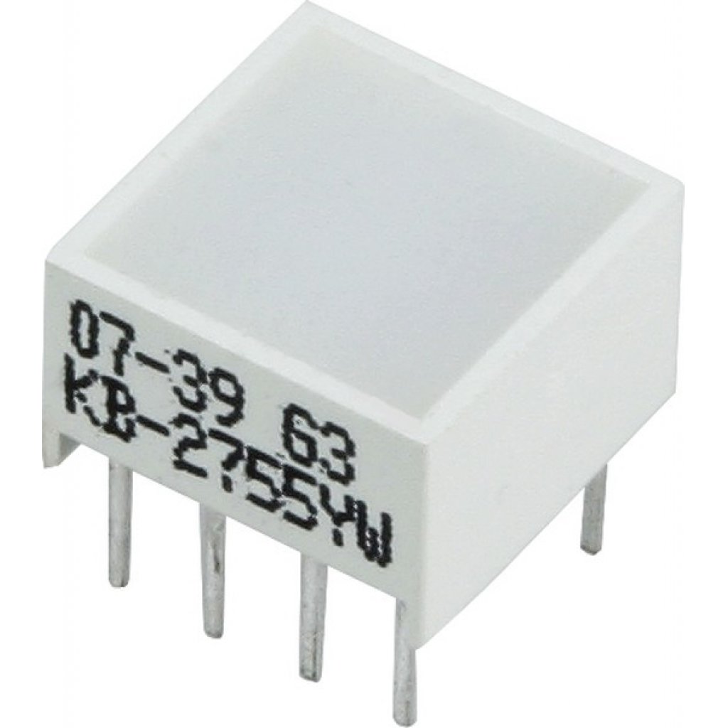 KB-2755YW - Светодиодный модуль 1хLEDх8,89х8,89мм/желтый/590нм/12-50мкд/белый матовый