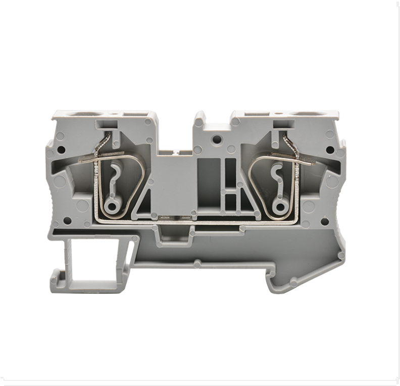 Проходная клемма JUT3-6-GY - Проходная клемма, тип фиксации провода: пружинный, номинальное сечение: 6 мм кв., 800V, 57A, ширина: 8,2 мм, цвет: серый, тип монтажа: DIN35