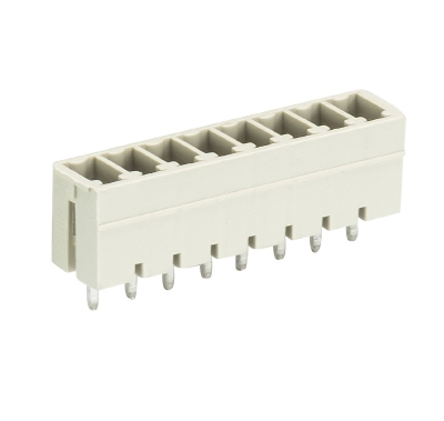 Вилка Wiecon 8813 S / 8 G - Вилочный разъем, вертикальный, на плату, шаг 3,81 мм, 8 полюсов, фиксация на плате пайкой, 250V, 8А, без маркировки, цвет: серый, серия 8813 S G