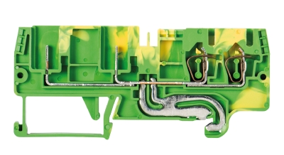 Клемма заземл.WKFN 2,5 2P/2F-SL - Клемма заземления тип фиксации провода: пружинный, номинальное сечение: 2,5 мм кв., 32A, 500V, ширина: 5 мм, цвет: серый, тип монтажа: DIN 35