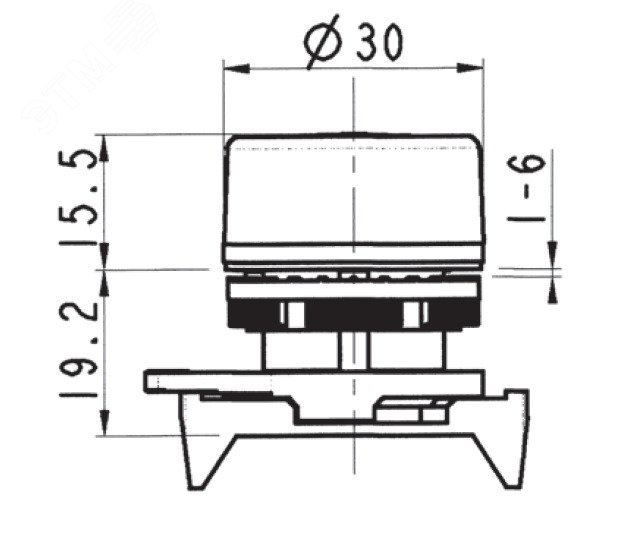 Кнопка плоская прозрачная без фиксации, зеленая ABHLR2