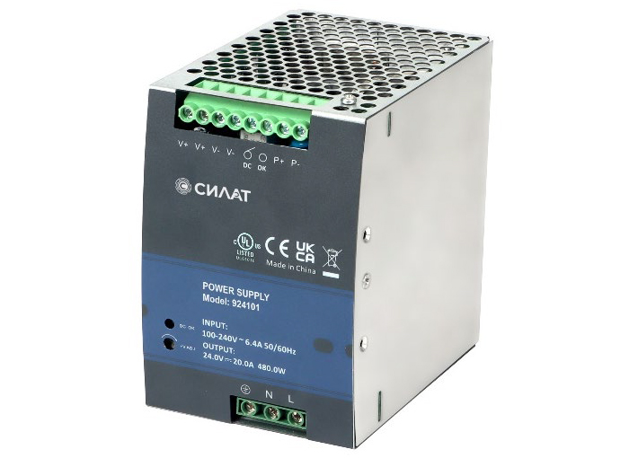 Источник питания 48 V DC/10 A, 902115 - Источник питания, однофазный, 48VDC / 10A, 480W, диапазон входн. напр.: 90 - 264VAC / 127 - 370VDC; габариты (мм): 142х125х85,5, монтаж: на DIN рейку