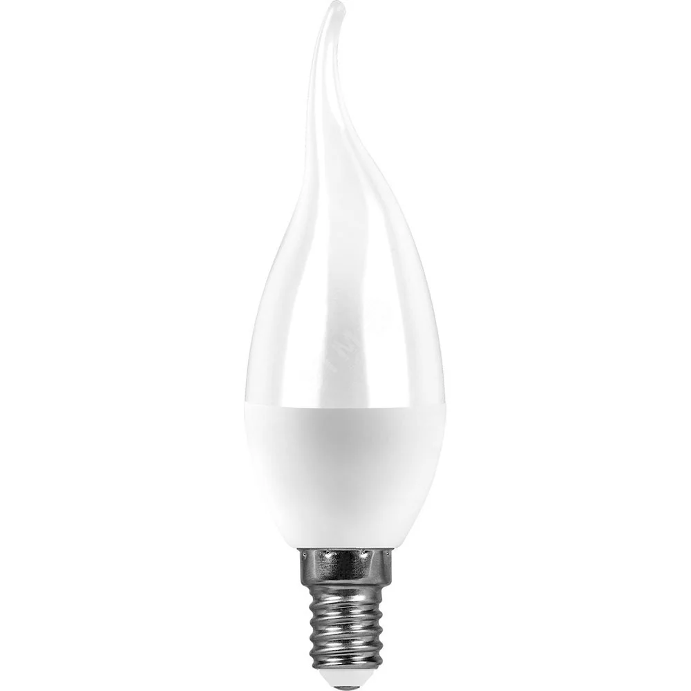 Лампа светодиодная LED 9вт Е14 белый матовая свеча на ветру 55130