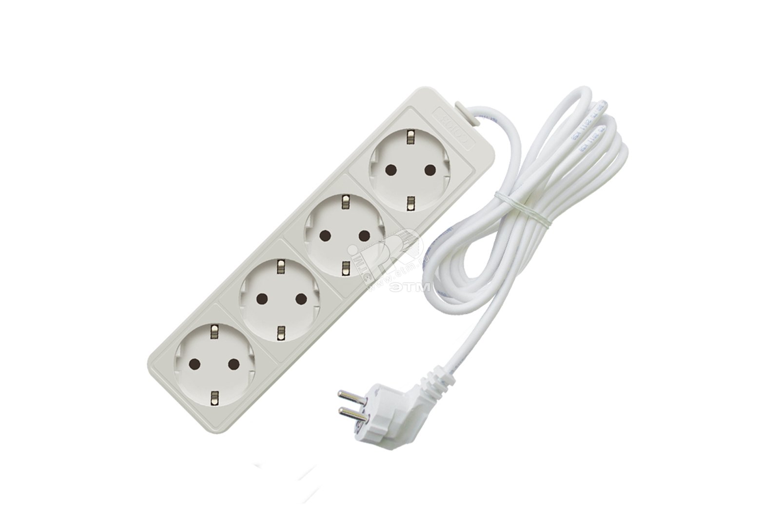 Удлинитель бытовой ТМ Союз 2200 Вт с заземлением 4 гнезда ПВС 3м 481S-9403