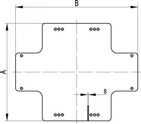 Монтажная пластина из оцинк. стали 206х164х1,5мм, для коробок 240х190мм 59607