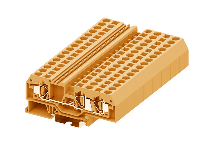 Проходная клемма 206952 - Проходная клемма, TA6-1-2, 3 точки подключения, тип фиксации провода: пружинный, номинальное сечение: 6 мм кв., 41A, 800V, ширина: 8 мм, цвет: оранжевый, тип монтажа: DIN 35